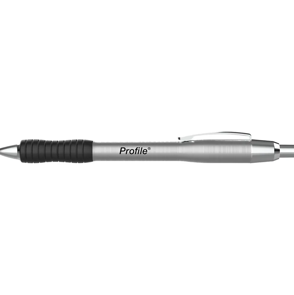 Paper Mate Profile Metal Barrel Retractable Ballpoint Pen, Medium Point, Black Ink, 2/Pack (2130513)