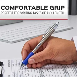 Paper Mate Profile Metal Barrel Retractable Ballpoint Pen, Medium Point, Black Ink, 2/Pack (2130513)