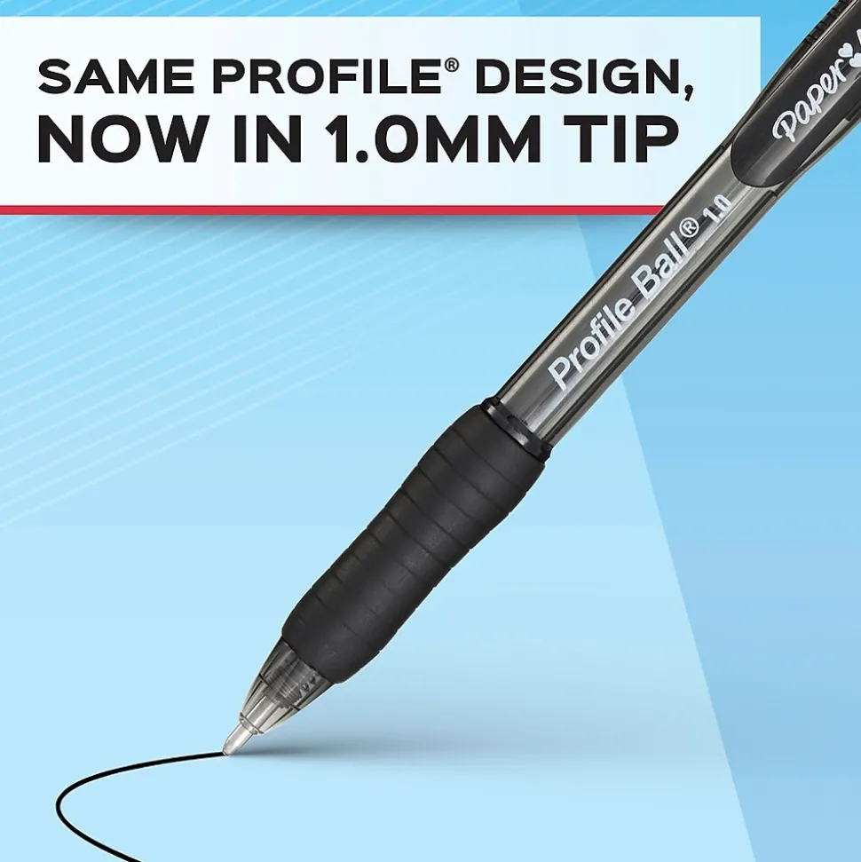 Paper Mate Profile Retractable Ballpoint Pen, Medium Point, Black Ink, Dozen (2095470)