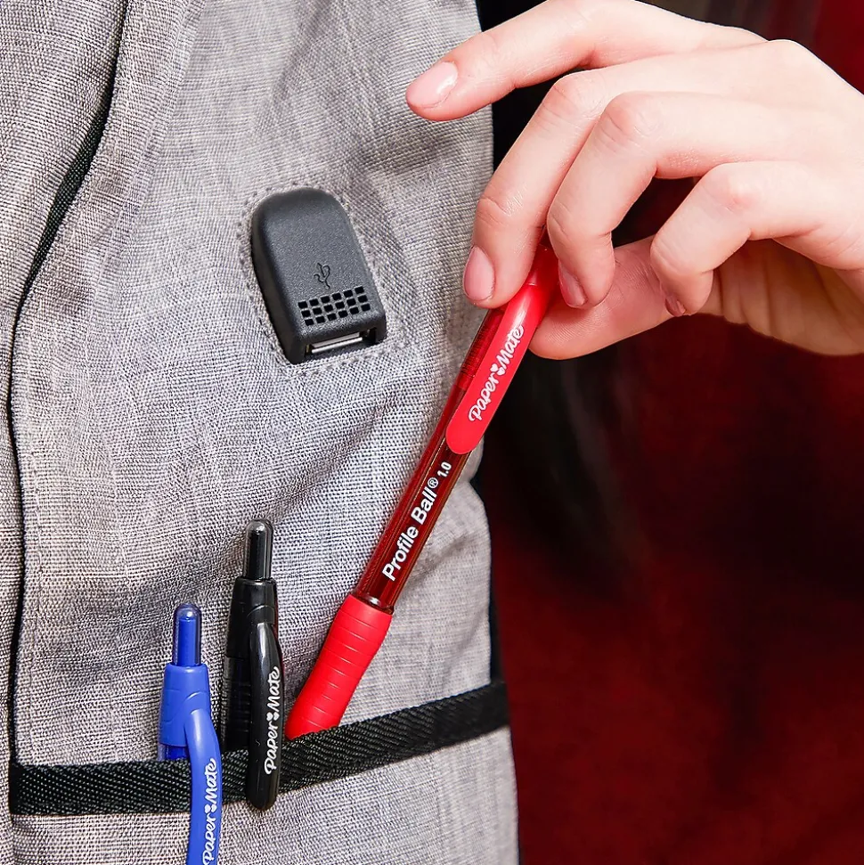 Paper Mate Profile Retractable Ballpoint Pen, Medium Point, Black Ink, Dozen (2095470)