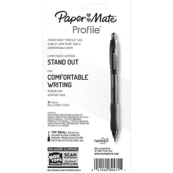 Paper Mate Profile Retractable Ballpoint Pen, Bold Point, Black Ink, 4/Pack (89471)