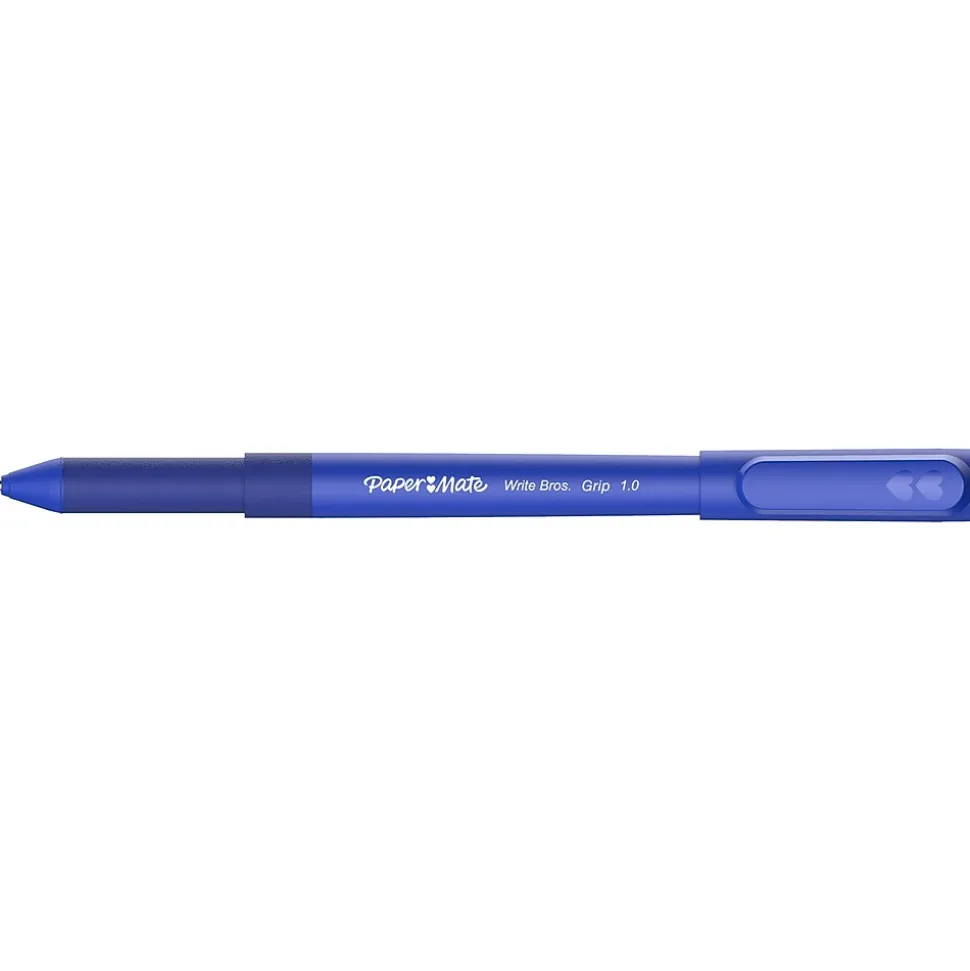 Paper Mate Write Bros. Grip Ballpoint Pen, Medium Point, Blue Ink, Dozen (8808087)