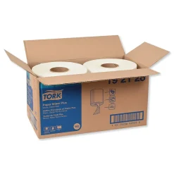 Paper Wiper Plus, 9.8 x 15.2, White, 300/Roll, 2 Rolls/Carton