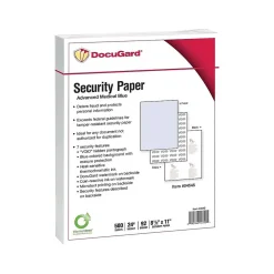 Paris DocuGard Advanced 8.5" x 11" Medical Security Paper, 24 lbs., Blue, 500 Sheets/Ream, 2500/Carton (04545)