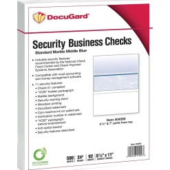 Paris DocuGard Standard 8.5" x 11" Business Security Check In Middle, 24 lbs., Blue, 500 Sheets/Ream, 2500/Carton (04509)
