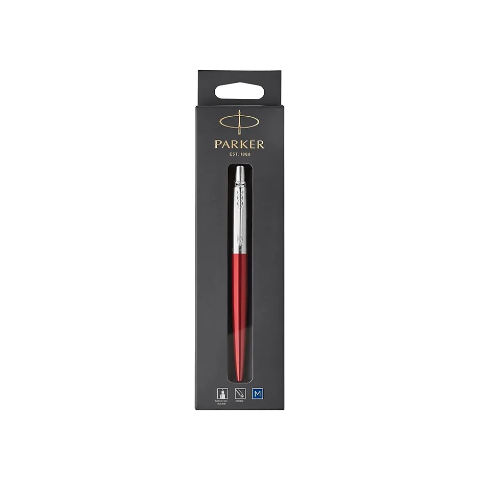Parker Jotter Kensington Red CT Retractable Ballpoint Pen, Medium Point, Blue Ink (1953241)