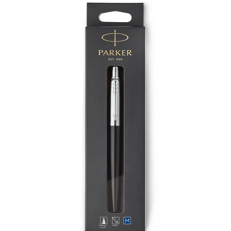 Parker Jotter Retractable Ballpoint Pen, Medium Point, 0.7mm, Blue Ink (1953184)