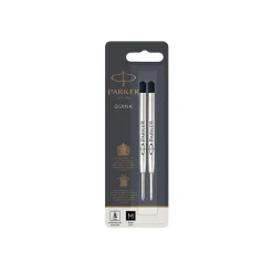 Parker Quink Gel-Ink Pen Refill, Medium Tip, Black Ink, 2/Pack (1950362)