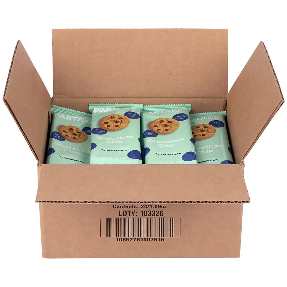Partake Soft Chocolate Chip Cookie Snack Pack, 1.09 oz, 24/Pack (220-02418)