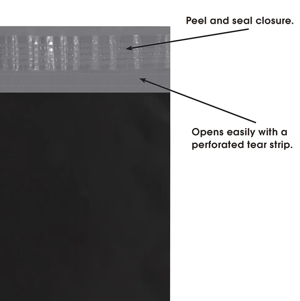 Partners Brand Colored Poly Mailers, 14.5" x 19", Black, 100/Case (CPM1419BK)