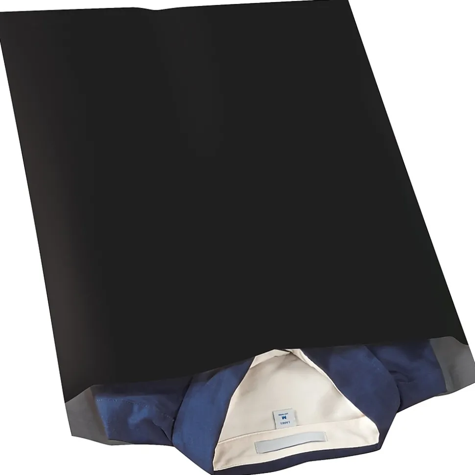 Partners Brand Colored Poly Mailers, 14.5" x 19", Black, 100/Case (CPM1419BK)