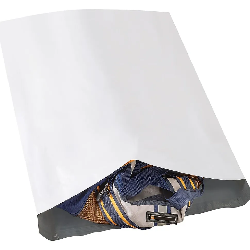 Partners Brand Expansion Poly Mailers, 26" x 28" x 5", White, 100/Case (EPM26285)