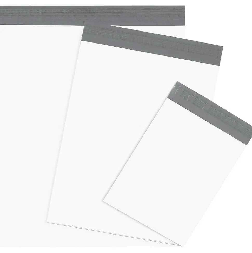 Partners Brand Expansion Poly Mailers, 26" x 28" x 5", White, 100/Case (EPM26285)