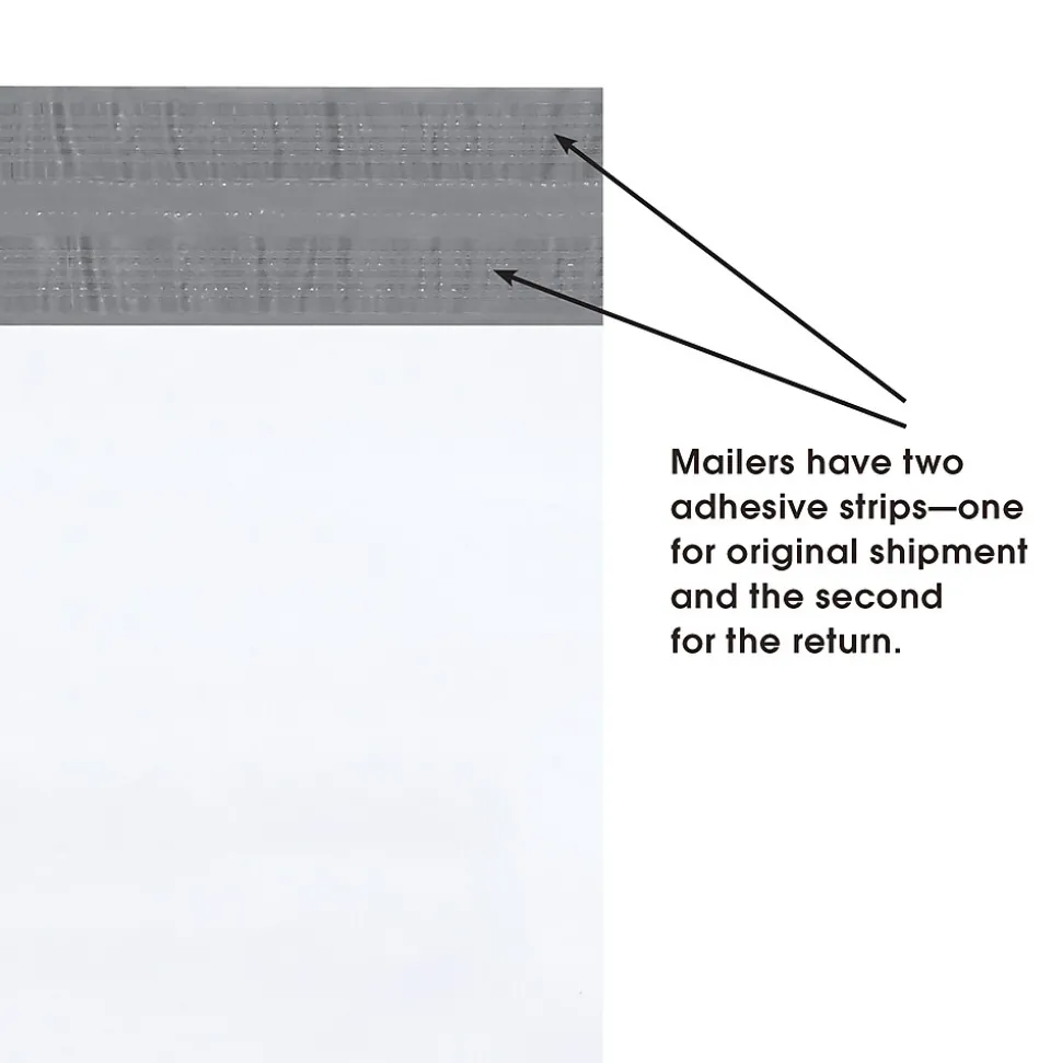 Partners Brand Returnable Poly Mailers, 19" x 24", White, 100/Case (RPM1924)