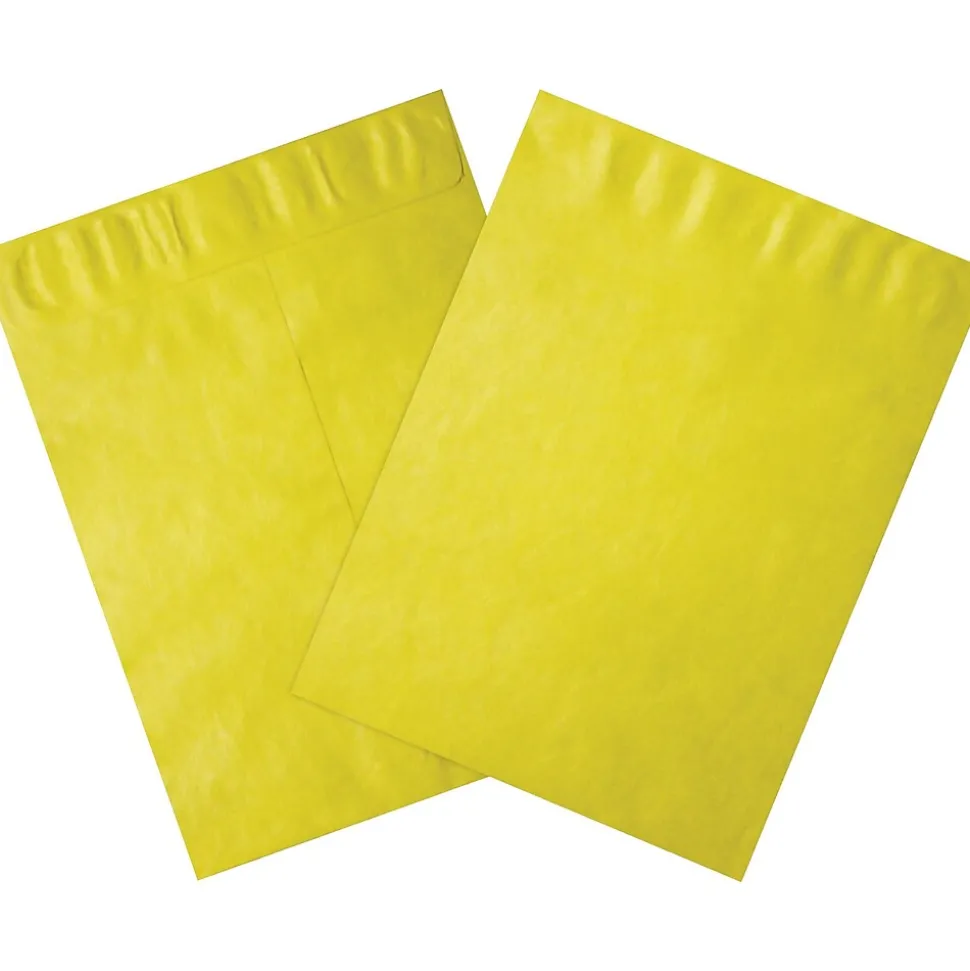 Partners Tyvek Envelopes, 9" x 12", Yellow, 100/Case (TYC912Y)