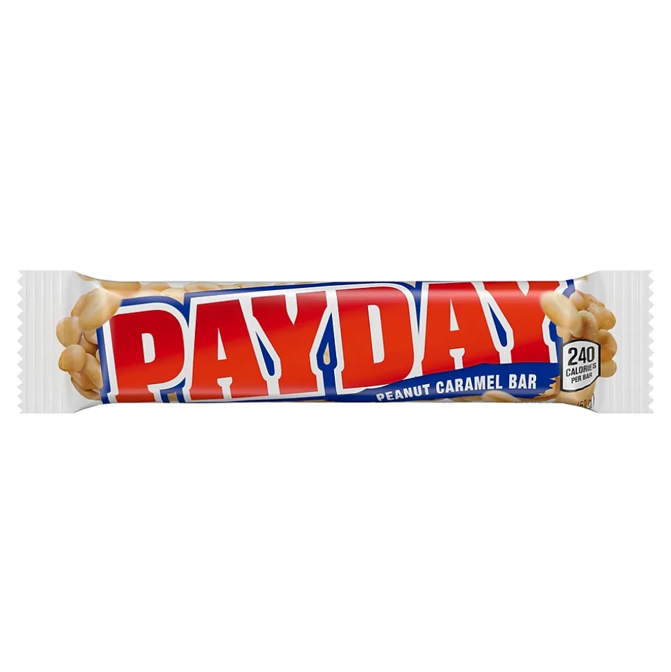 Payday Peanut Caramel Chewy Candy Bars, 1.85 oz, 24/Box (HEC80723)