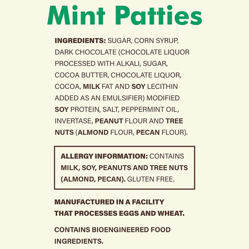 Pearson's Patties Dark Chocolate Mint Candy Bar, 48oz., 175/Carton (209-00558)