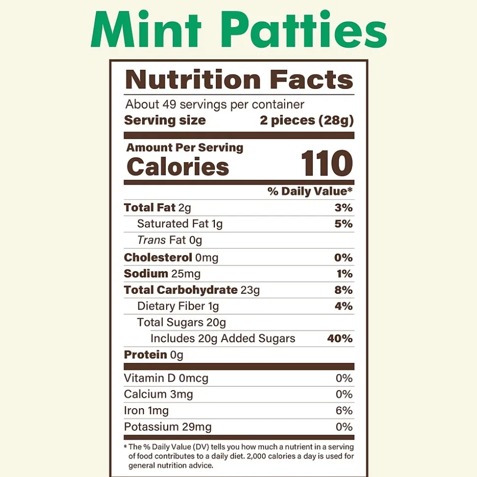 Pearson's Patties Dark Chocolate Mint Candy Bar, 48oz., 175/Carton (209-00558)