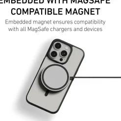 PEEL Bumper Series MagSafe Phone Case for iPhone 15 Pro Case, Shock Absorbing, Black (I15_PRO_BUMPER_BLACK)