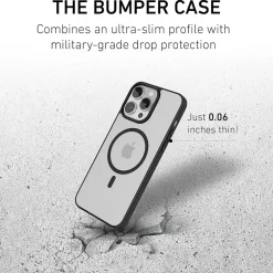 PEEL Bumper Series MagSafe Phone Case for iPhone 15 Pro Max Case, Shock Absorbing, Black (I15 PROMAX BUMPER BL)