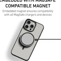 PEEL Bumper Series MagSafe Phone Case for iPhone 15 Pro Max Case, Shock Absorbing, Black (I15 PROMAX BUMPER BL)