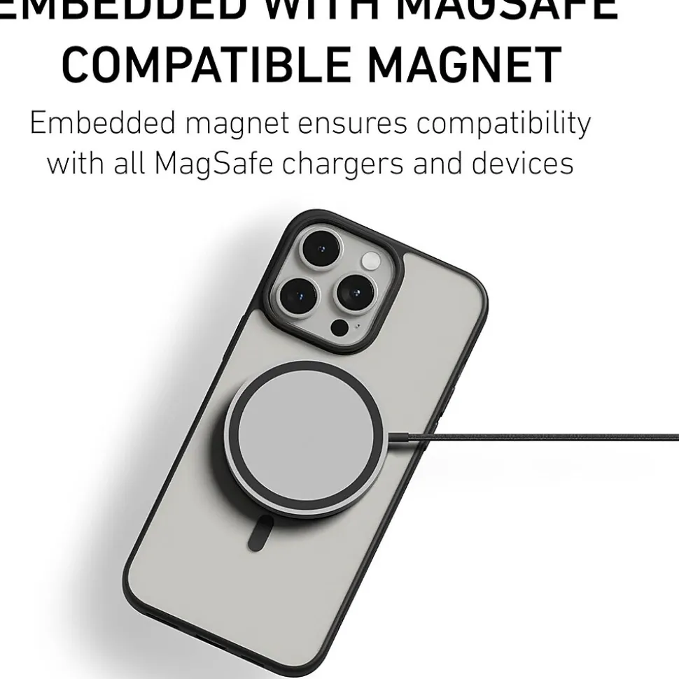 PEEL Bumper Series MagSafe Phone Case for iPhone 15 Pro Max Case, Shock Absorbing, Black (I15 PROMAX BUMPER BL)