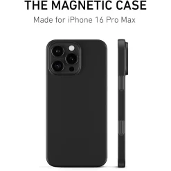PEEL Magnetic Thin Series MagSafe Phone Case for iPhone 16 Pro Max Case, Black (I16_PMX_MAG_BLK)