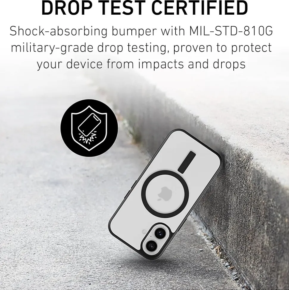 PEEL MagSafe Bumper Phone Case for iPhone 16, Shock Absorbing, Black (I16_STD_BMP_BLK)