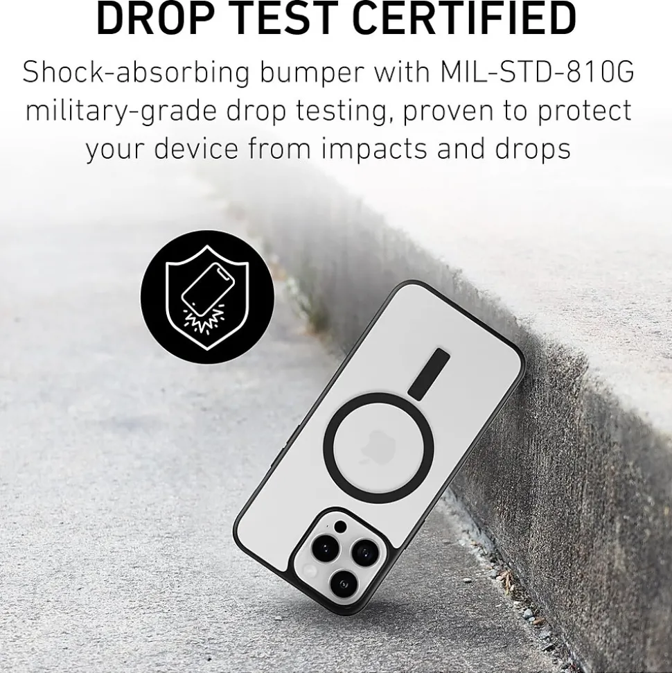 PEEL MagSafe Bumper Phone Case for iPhone 16 Pro Max, Shock Absorbing, Black (i16_PMX_BMP_BLK)