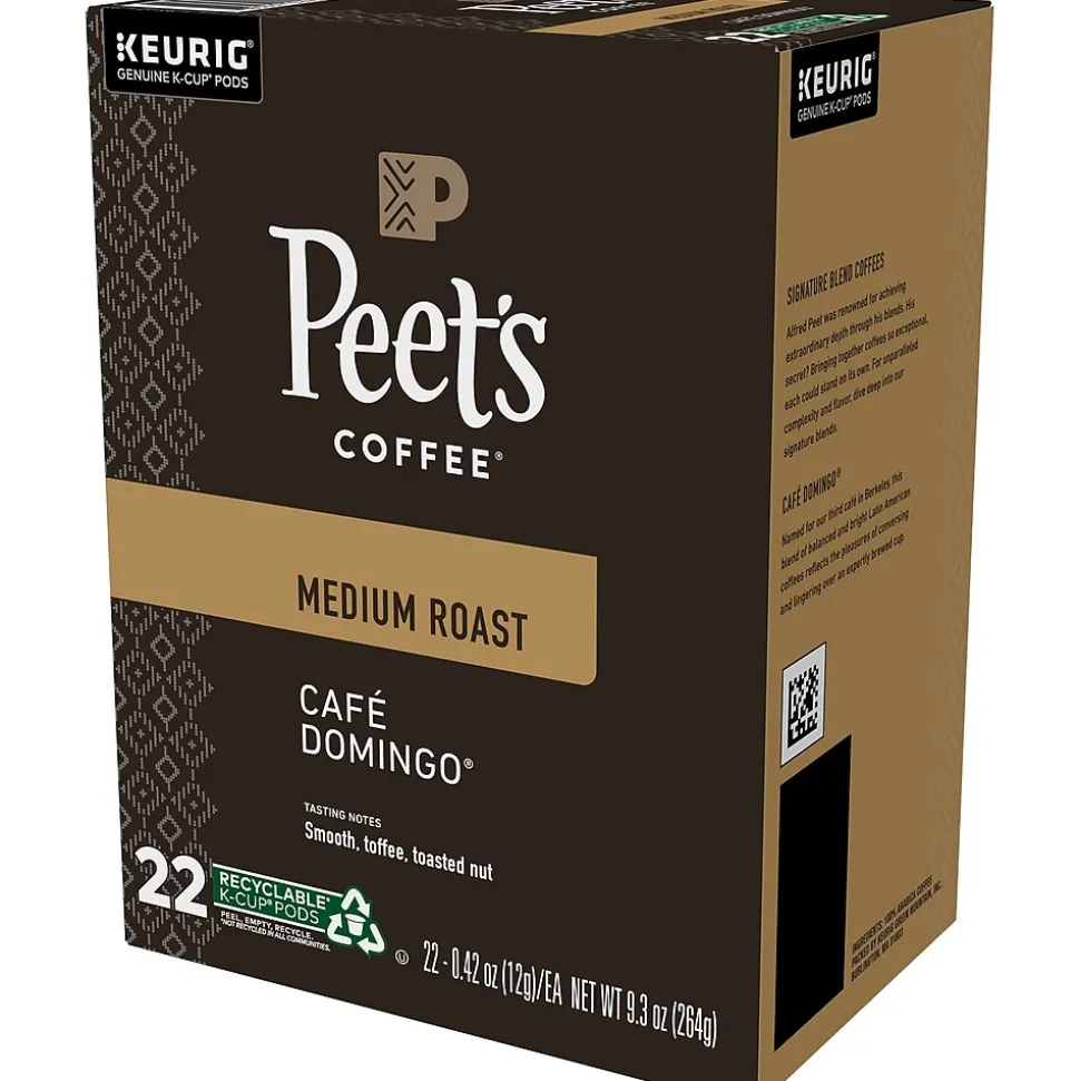 Peet's Coffee Café Domingo Coffee Keurig® K-Cup® Pods, Medium Roast, 22/Box (6543)