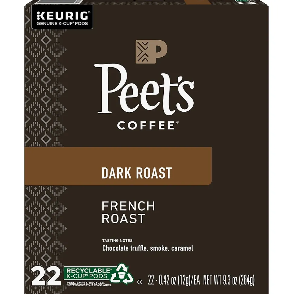 Peet's Coffee French Roast Coffee Keurig® K-Cup® Pods, Dark Roast, 22/Box (6545XX)