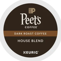 Peet's Coffee House Blend Coffee Keurig® K-Cup® Pods, Dark Roast, 22/Box (6546)