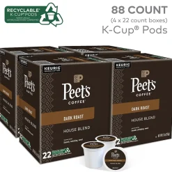 Peet's Coffee House Blend Coffee Keurig K-Cup Pod, Dark Roast, 88/Box (6546CT)