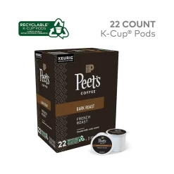 Peet's Coffee, Keurig K-Cup Pod, French Roast, 22/Box, 4 Boxes/Carton (6545XXCT)