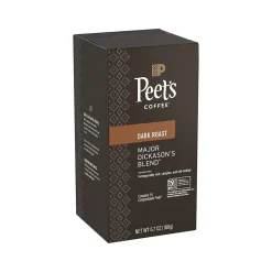 Peet's Coffee Major Dickason's Blend Coffee Pods, Dark Roast, 16/Box, 6 Boxes/Carton (1001062)