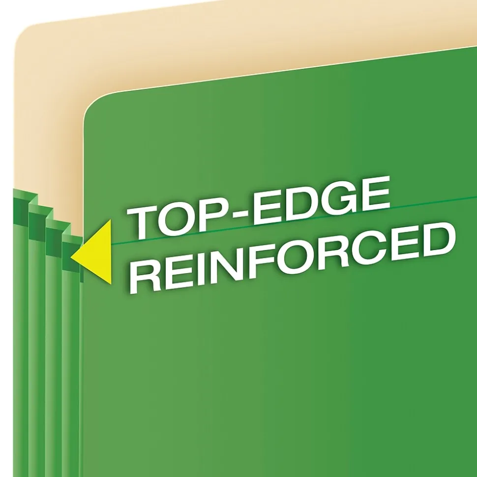 Pendaflex® Colored File Pockets, 3.5", Letter, Green (1524EGRE)