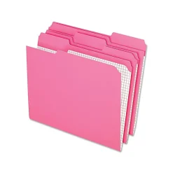 Pendaflex Double-Ply Reinforced Top Tab Colored File Folders, Letter Size, Pink, 100/Box (R15213PIN)