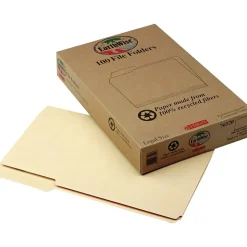 Pendaflex EarthWise Recycled File Folder, 1/3-Cut Tab, Legal Size, Assorted, 100/Box (76520)
