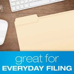 Pendaflex Essentials File Folders, 1/3-Cut Tab, Letter Size, Manila, 100/Box (752 1/3)