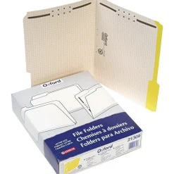 Pendaflex File Folder, 2 Tab, Letter Size, Yellow, 50/Box (PFX 21309)
