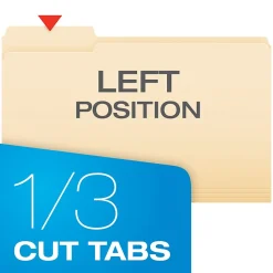 Pendaflex File Folder, 1-Tab, Legal Size, Manila, 100/Box (753 1/3-1)