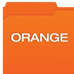 Pendaflex File Folder, 1-Tab, Legal Size, Orange, 100/Box (R153 1/3 ORA)