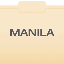 Pendaflex File Folder, 1-Tab, Letter Size, Manila, 100/Box (R752 1/3-2)