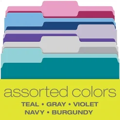 Pendaflex File Folder, 1-Tab, Letter Size, Assorted, 100/Box (02315)