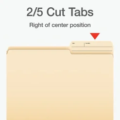 Pendaflex File Folder, 1-Tab, Letter Size, Manila, 100/Box (1007078)