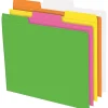 Pendaflex Glow Recycled File Folder, 1/3-Cut Tab, Letter Size, Assorted, 24/Box (40523)