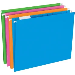 Pendaflex Glow 5-Tab Hanging File Folders, Letter Size, Multicolor, 25/Box (81672)