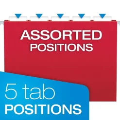 Pendaflex Hanging File Folder Combo Kit, Letter Size, Assorted Color, 25 Folders with Tabs, 50 File Folders (99199)