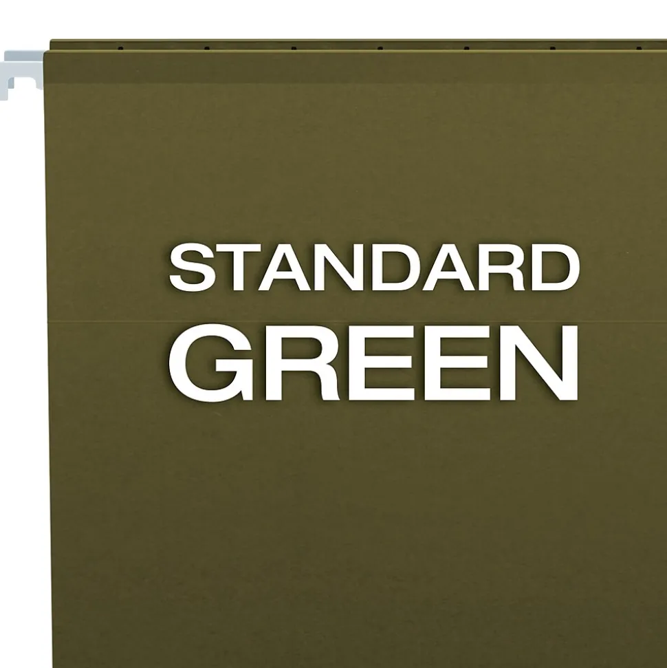 Pendaflex Hanging File Folder, 5-Tab, Letter Size, Green, 25/Box (PFX 4152)