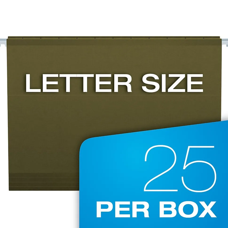 Pendaflex Hanging File Folder, 5-Tab, Letter Size, Green, 25/Box (PFX 4152)